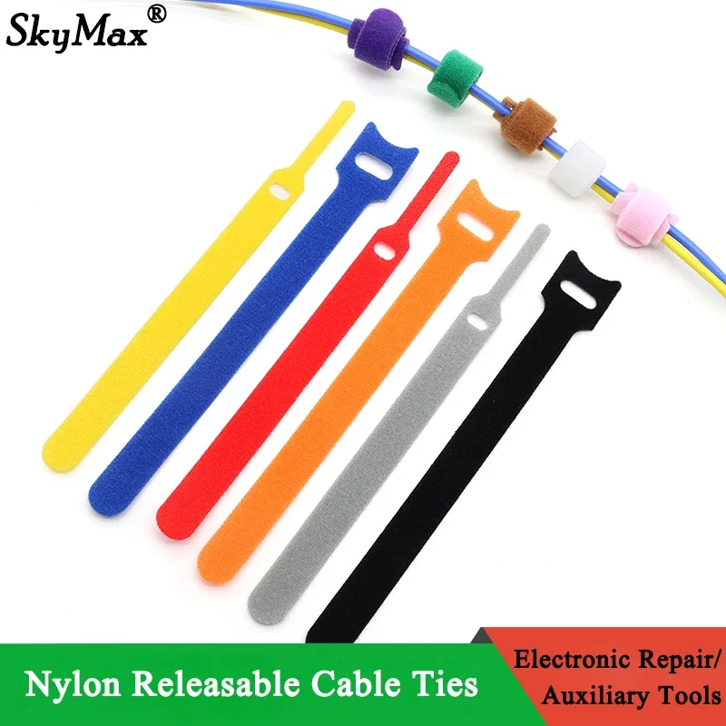 

Releasable Cable Tie 150 200 250 300mm Plastics Fastening Reusable Ties Straps Nylon Wrap Zip Bundle Bandage Cable Organiser