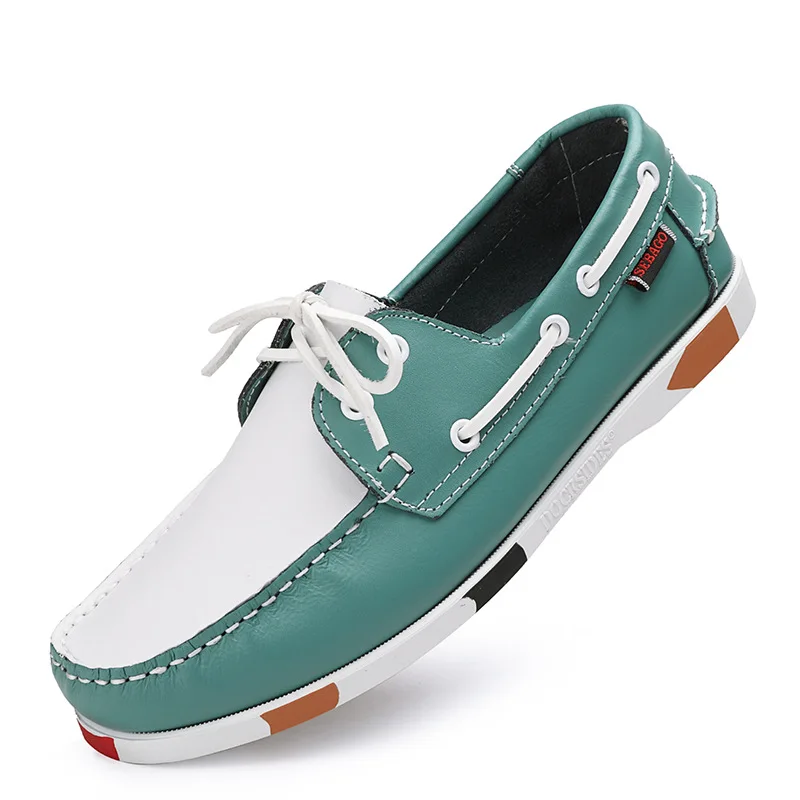 New Genuine Leather Loafers Men Moccasin Sneakers Driving Shoes Causal Men Shoes Women Footwear Docksides Classic Boat Shoes