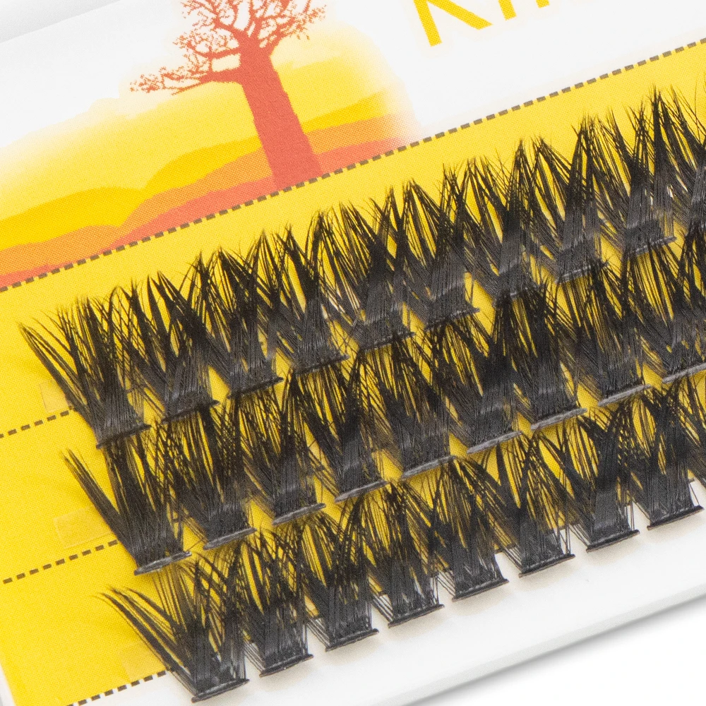 Kimcci 3D  80D Blunt Tip Eyelashes Fluffy & Natural Voluminous Lashes Soft Everyday False Eyelashes for Daily Glam Makeup Tools
