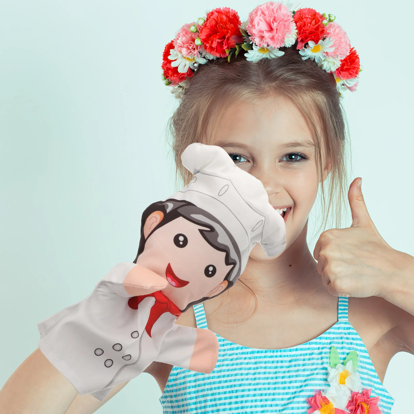 

Hand Puppet Chef Figure Educational Storytelling Realistic Performance Interactive Puppets for Kids Puppets for Kids