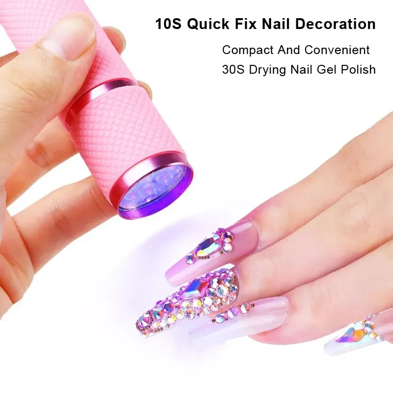 

Nail Dryer Mini 9 LED Lights Flashlight UV Lamp For Gel Polish Portable Manicure Nail Art Tools Hand Held Fast Drying