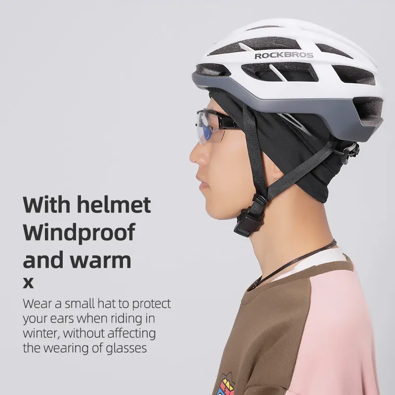 ROCKBROS Winter Warm Cycling Hats Outdoor Sports Thermal Fleece Biker Caps Windproof MTB Road Skiing Hiking Cycling Headgear Hat - 3
