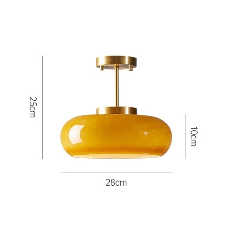 

Retro Ceiling Light Bedroom Dining Room Antique Orange Glass Light France Style Medieval Dining Room Bauhaus Yellow Chandelier