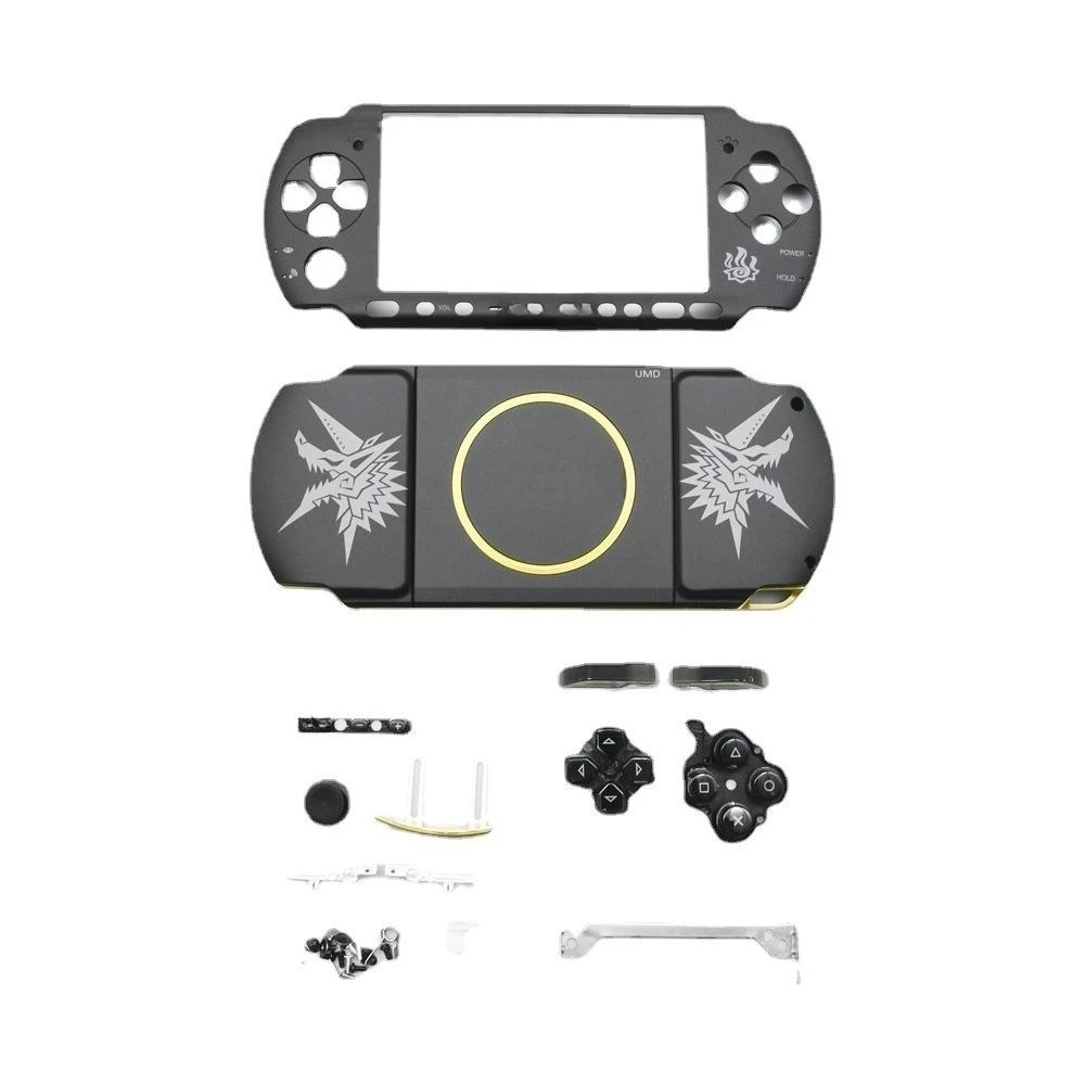 حافظة بديلة لوحدة التحكم PSP3000 لـ PSP 3001/3002/3010 حافظة سفلية أمامية جديدة غطاء حماية أخضر مع أزرار