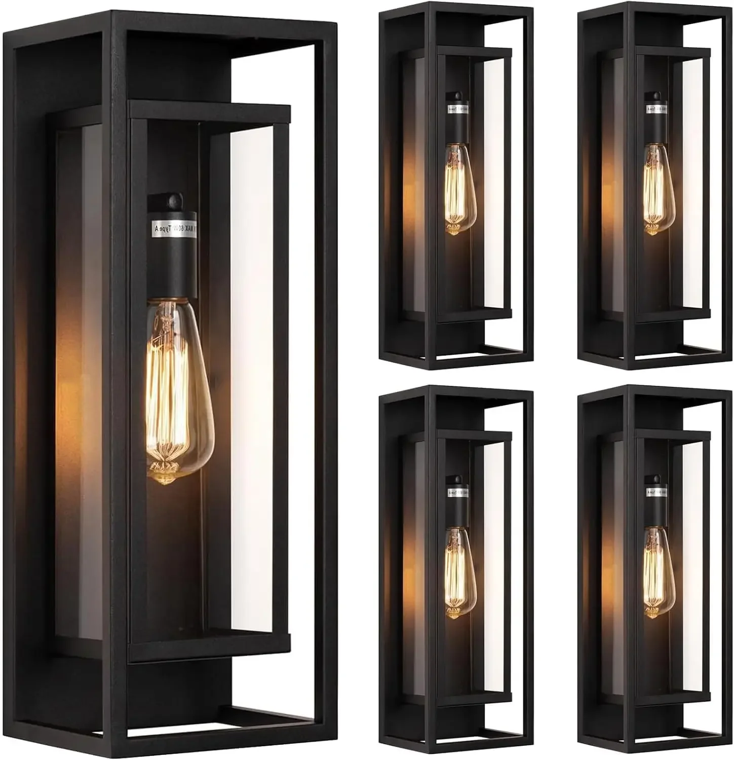 4 Pack 18inch Outdoor Wall Light Fixtures,Exterior Waterproof Lanterns,Porch Sconces Wall Mounted Lighting with E26 Sockets & Gl