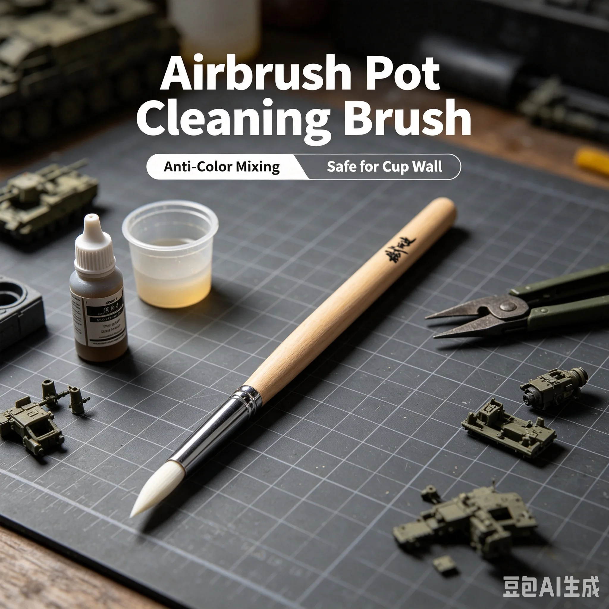MSWZ MS-138 Airbrush Cleaning Brush Special Solvent Resistant Cleaning Pen for Assembly Model Cleaning Tools DIY