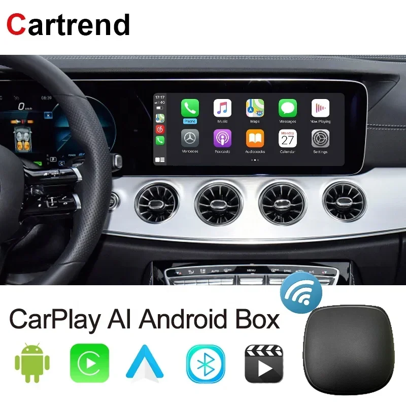 Wireless CarPlay Box Android Auto Ai Streaming Dongle GPS Navigation Mirror Link Adapter Netflix Youtube Spotify USB CarPlay