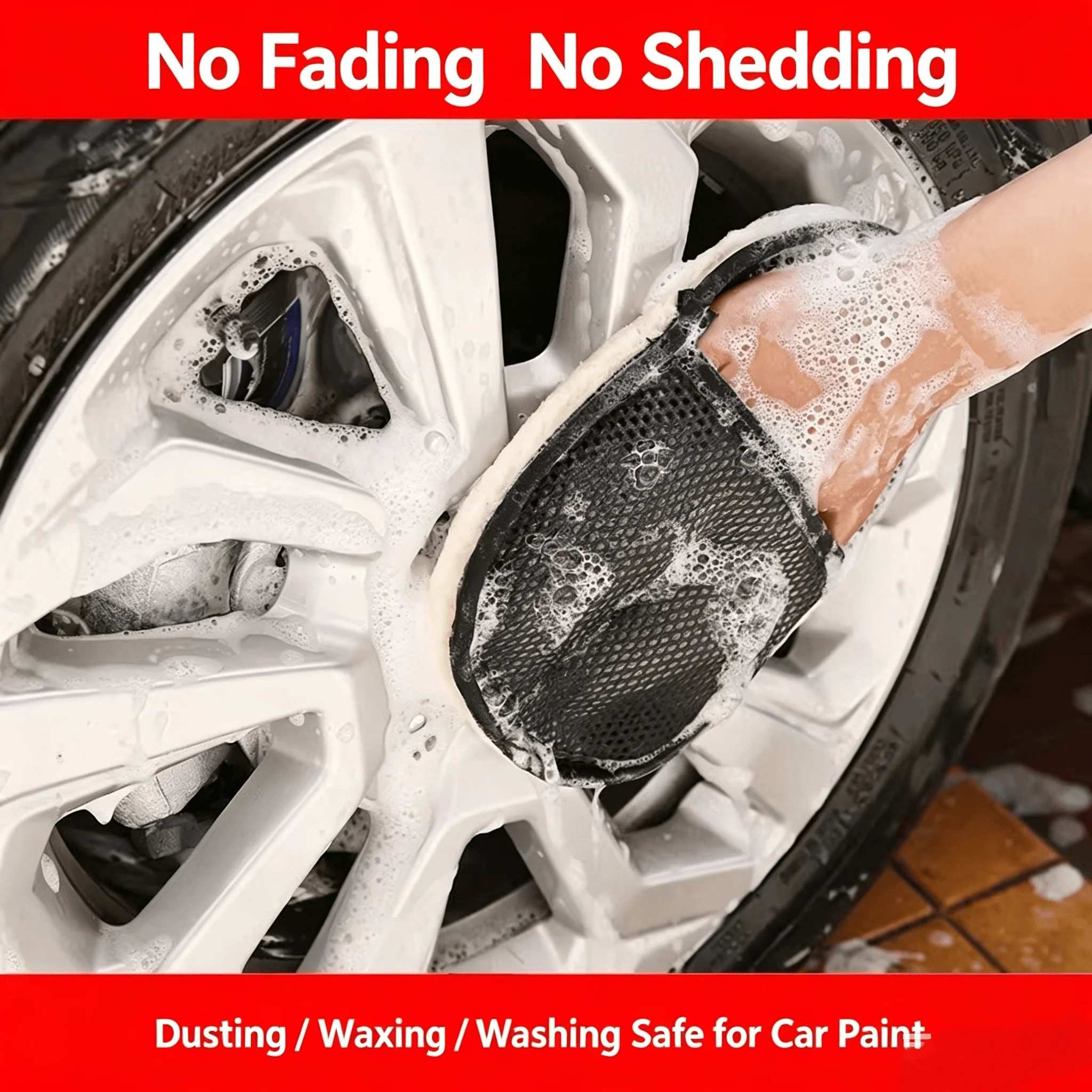 5/10Pcs Microfiber Wool Car Wash Mitt Gloves Scratch Resistant Soft Polishing Sponge Glove Auto Home Cleaning Care Tool view 5