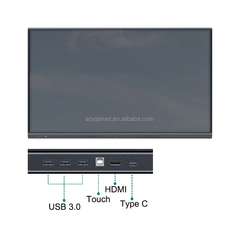 65 75 85 100 นิ้วสมาร์ทบอร์ด IR Touch ไวท์บอร์ดแบบโต้ตอบ 4K อิเล็กทรอนิกส์ LCD Touch Tv สําหรับห้องเรียน