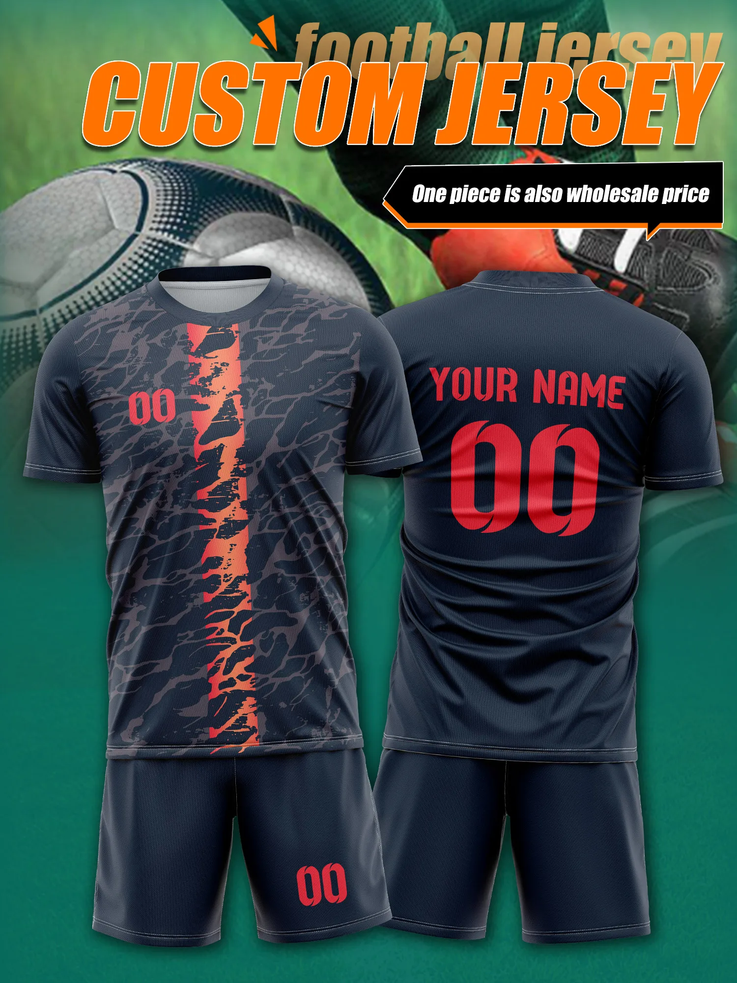 

Футбольная майка с индивидуальным изображением, номером и именем, голографическая печать, блестящая модная спортивная одежда для детей-фанатов футбола