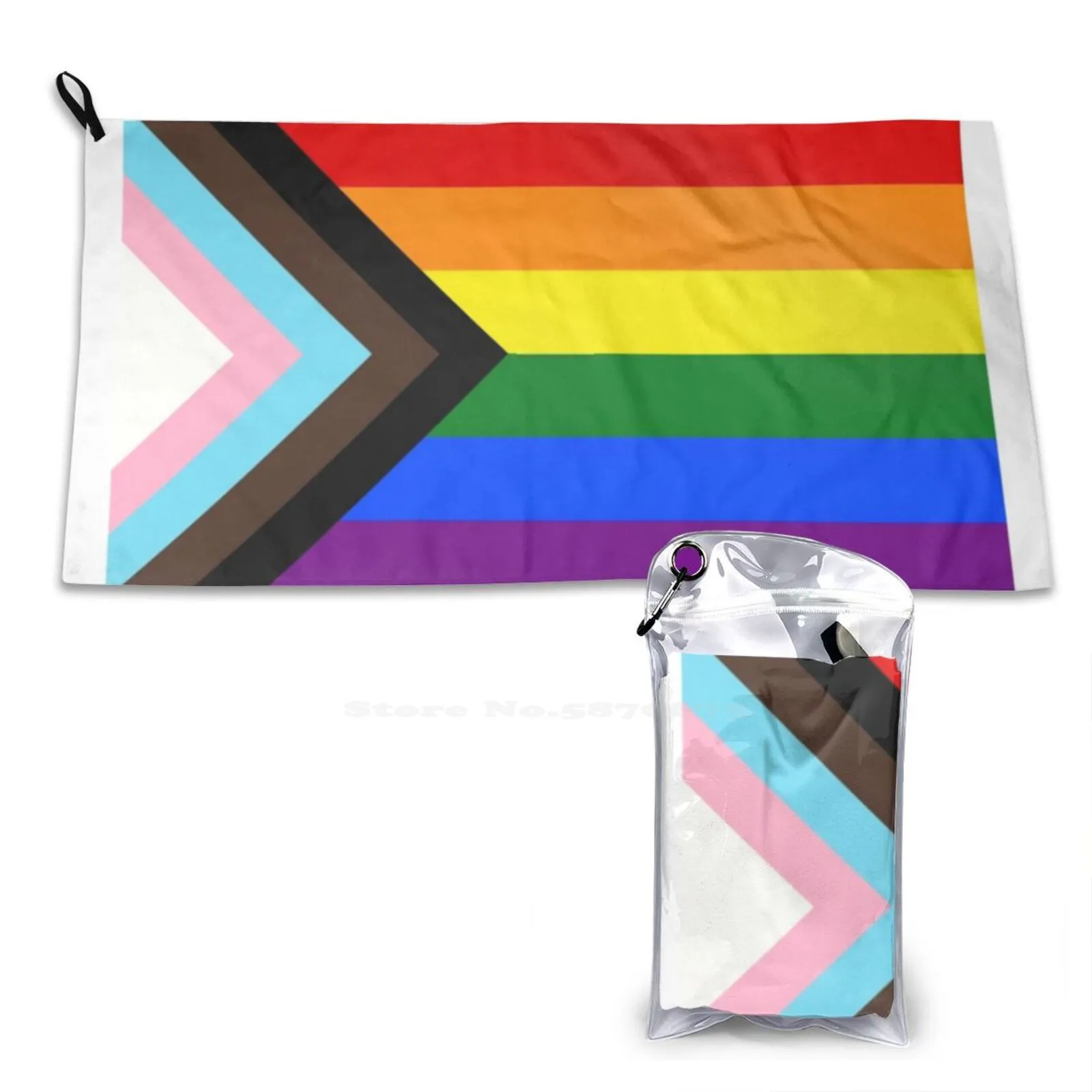 Progress Pride Flag Soft Towel High Quanlity Sport Washcloth Progress Pride Flag Gay Pride Flag Genderqueer Fluid Flexible