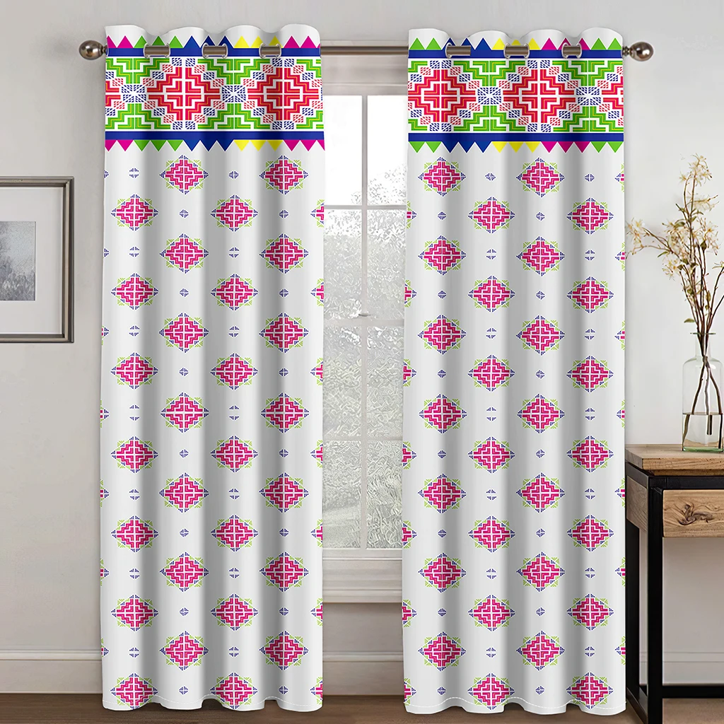 

High-grade Material - Large Area Color Regular Small Pattern Curtain - Suitable for Living Room Bedroom Home Decoration