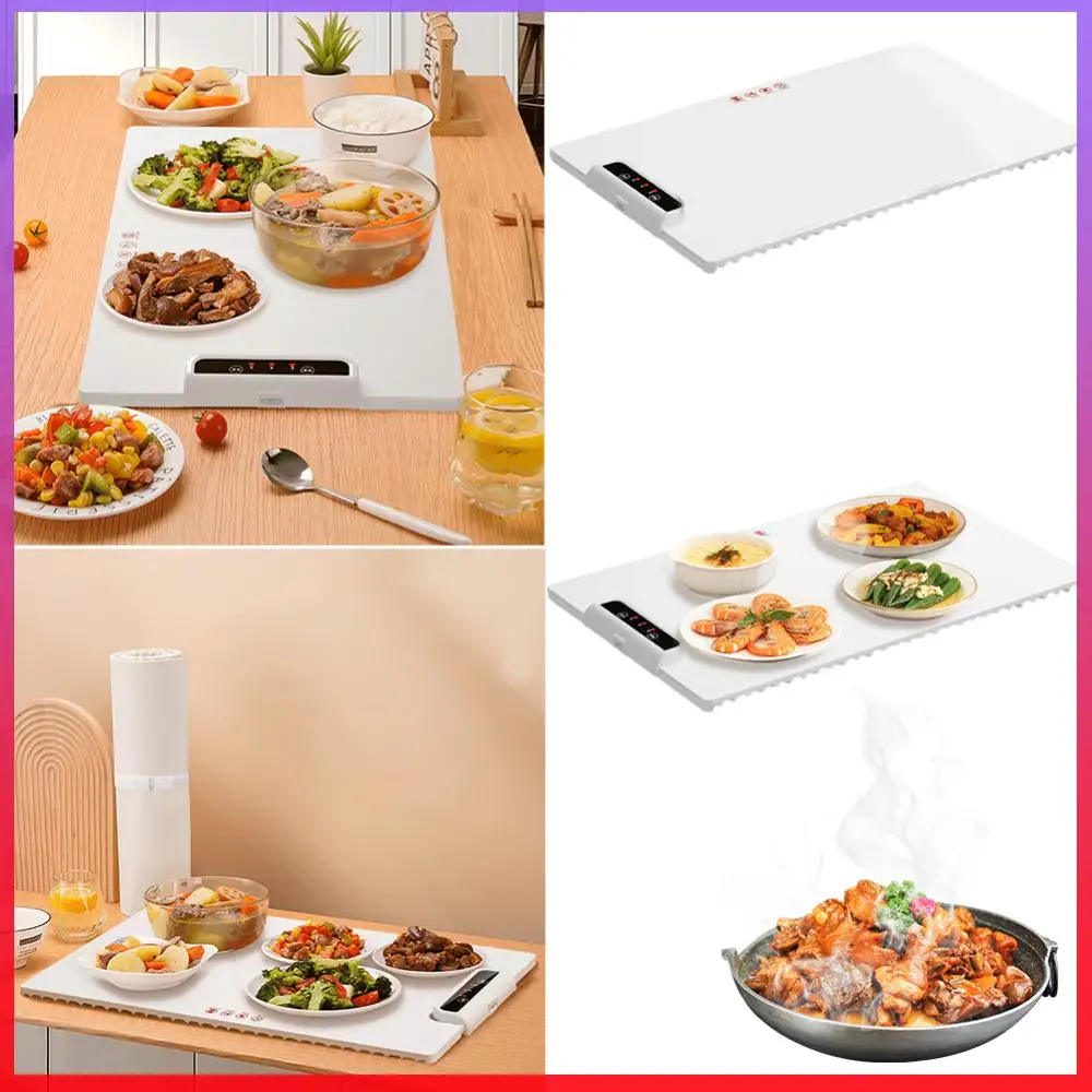 

Folding Warming Placemat with Adjustable Temperature Hot Plate Placemat Silicone Fast Heating for Home Buffets Restaurants