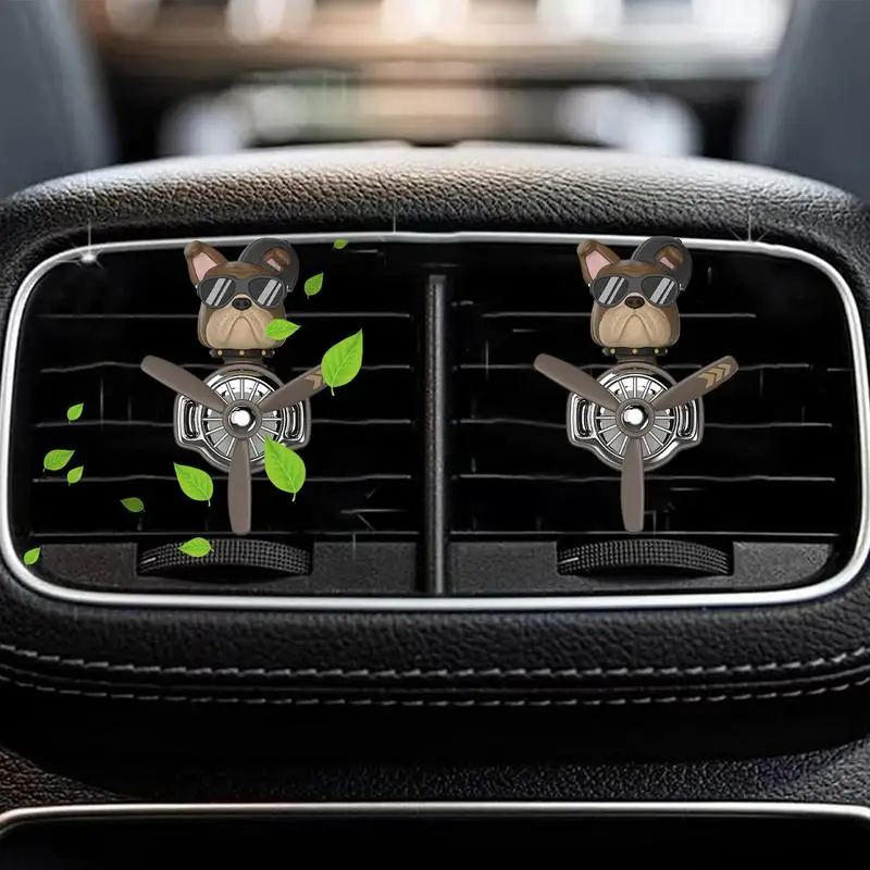 Clipe de ventilação para difusor de carro, clipe de ventilação para difusor de aromaterapia de cachorro, fragrância fofa de carro shar pei, decoração de automóvel para viagens de negócios