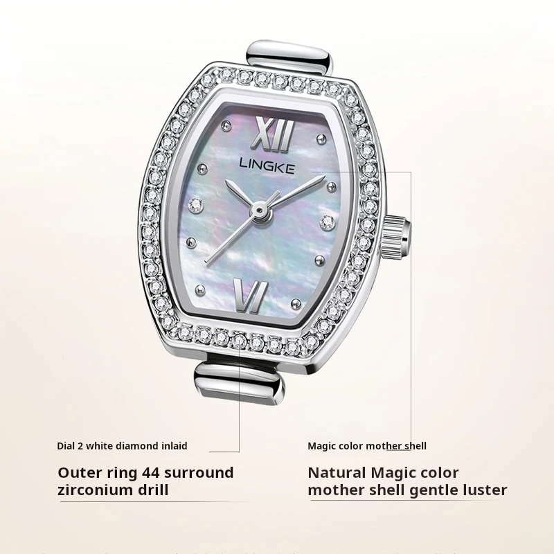 LINGKE Women Watch Stainless Steel Silver Bracelet Quartz Watch Luxury High Quality Fashion Rhinestone Lady Watches Reloj Mujer