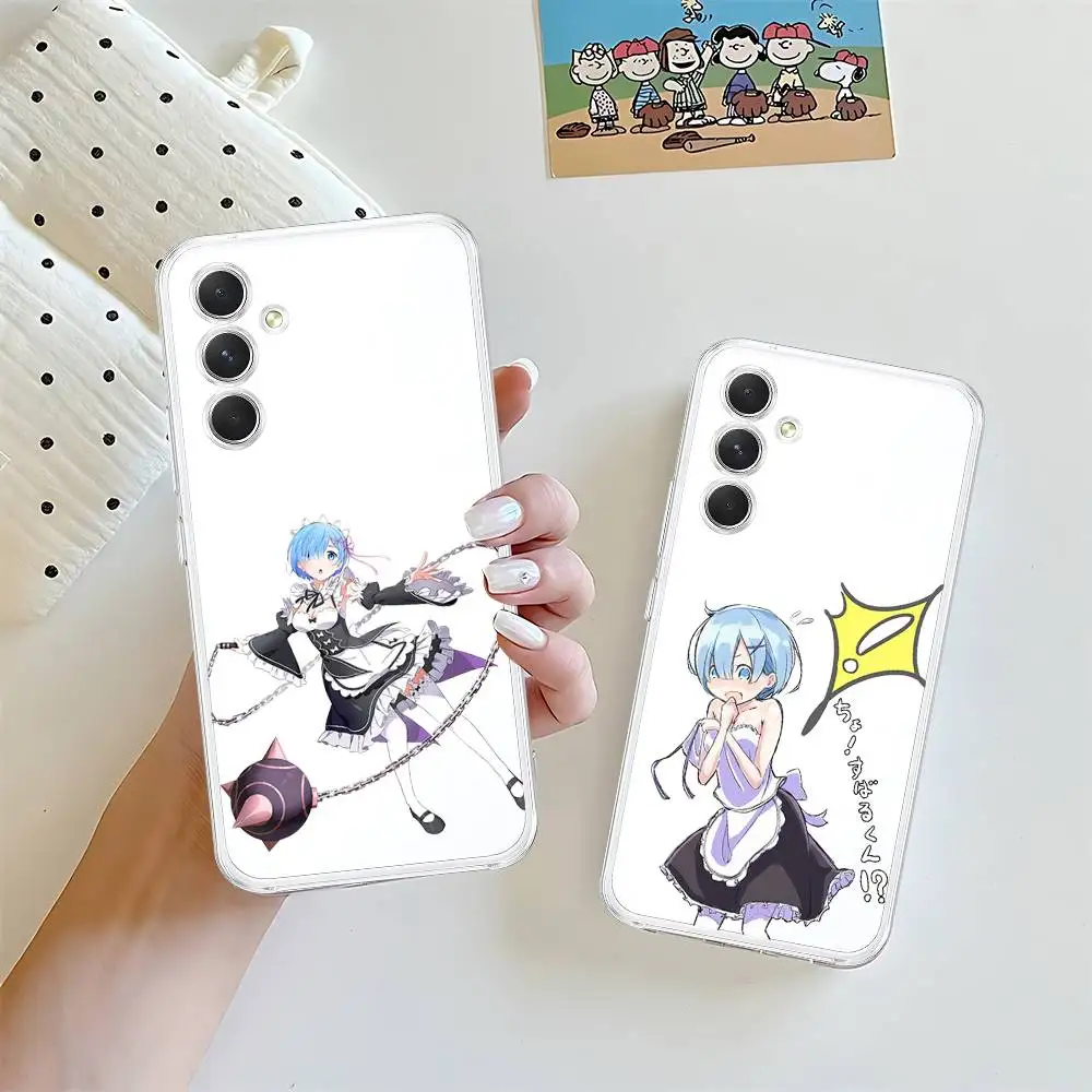 

R-Re Zero Rem HD Clear Transparent Phone Case For Samsung Galaxy A52,A12,A51,S24,S23,S22ULTRA,S21 Edge,S20LITE,Plus,U