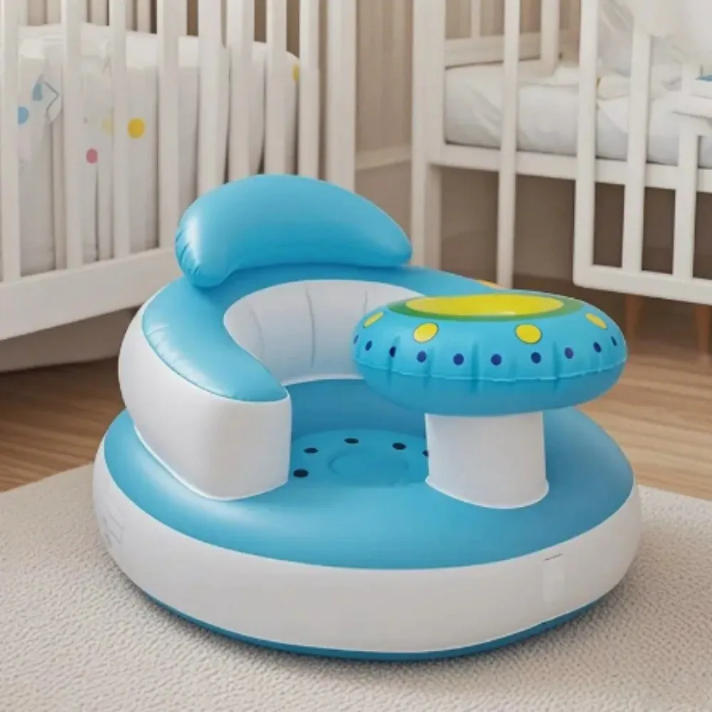 Portable Foldable Inflatable Baby Seat Infant Bath Support Training Chair Back Support Sofa Bathtub Shower Aid Kids Accessory