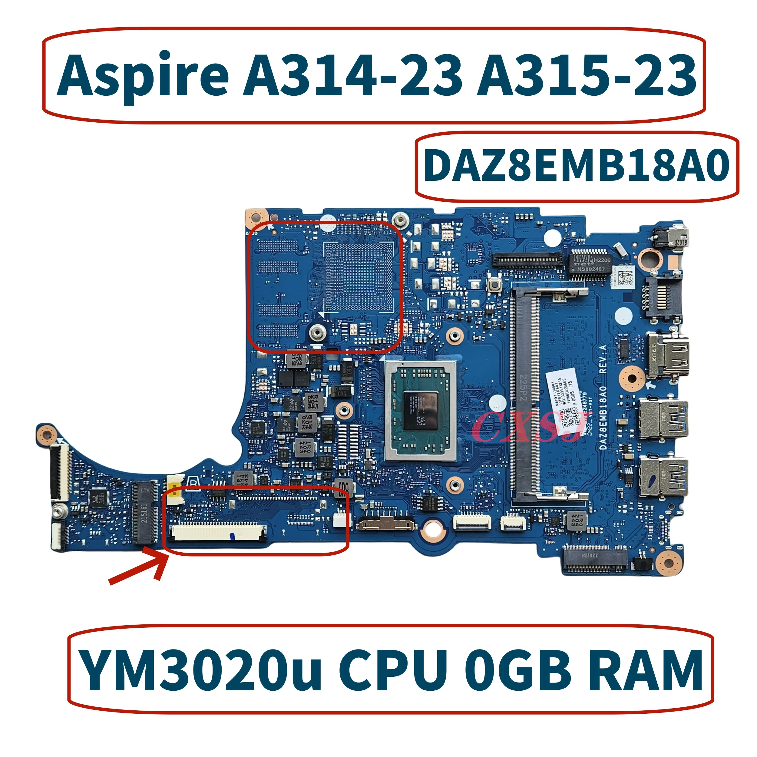 DA0Z8EMB8C0 DAZ8EMB18A0 Mainboard For Acer Aspire A315-23 A315-23G N18Q13 Laptop Motherboard With R3 R5 R7 CPU 0GB RAM