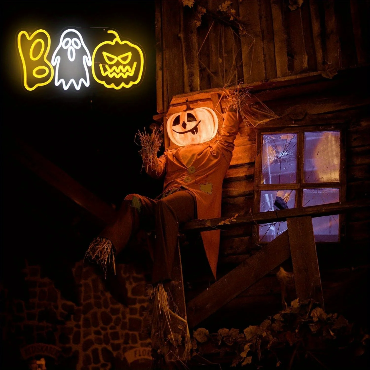 Ghost pumpkin Neon Signs LED Neon Light USB Power supply for Halloween Decoration Home Bedroom Room Decor Halloween Party
