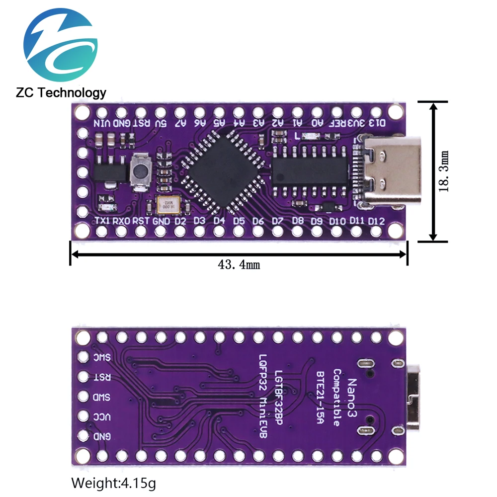LGT8F328P-LQFP32 MiniEVB TYPE-C MICRO USB Compatible With ATMEGA328 Nano V3.0 LGT8F328P CH9340C / HT42B534-1 SOP16 For Arduino