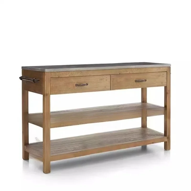 Nordic retro solid wood side , dining , island , storage cinet, operation tle ization