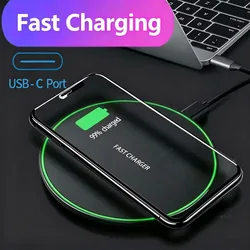 Fast Wireless Charger Pad For iPhone 16 15 14 13 12 X Pro XS Max Samsung Xiaomi Huawei Phone Wireless Charging Dock Station