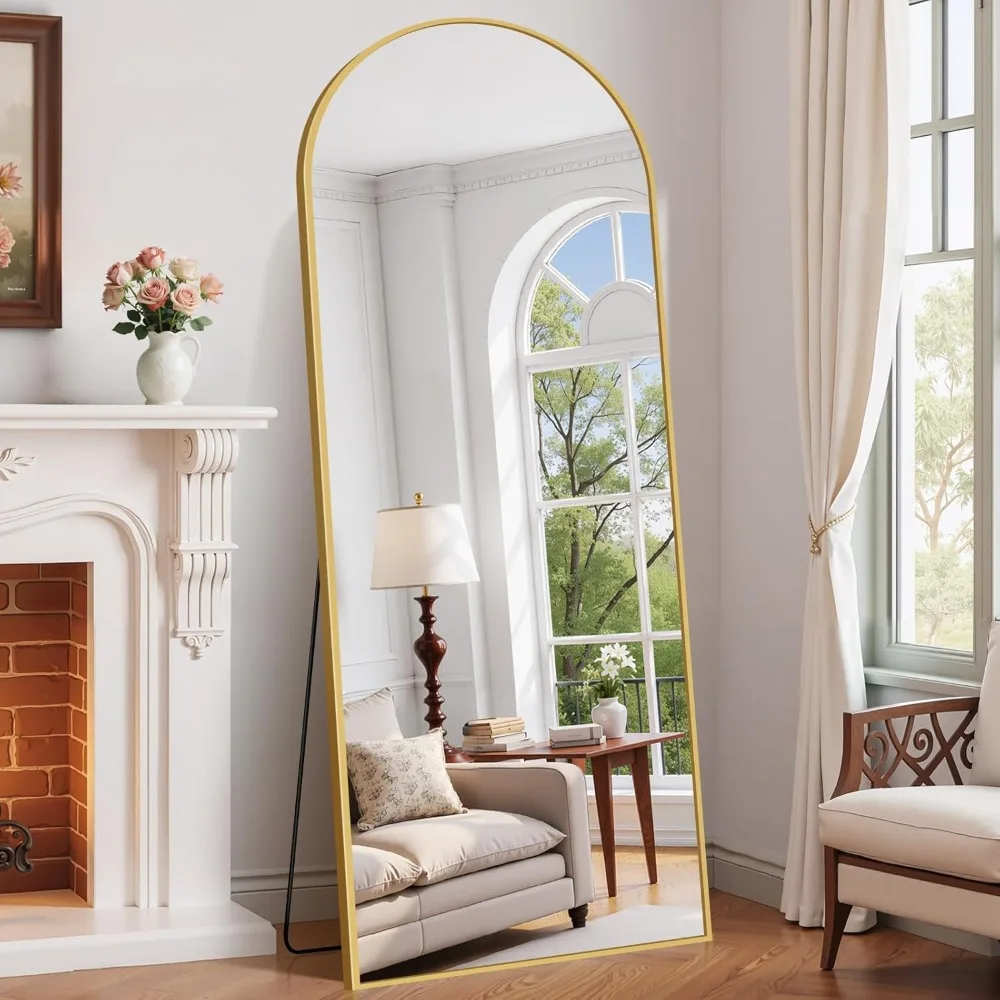 Floor Standing Full Length Mirror with Aluminum Frame, 68x22 Inches, for Hanging or Leaning, Perfect for Home and Dressing Rooms