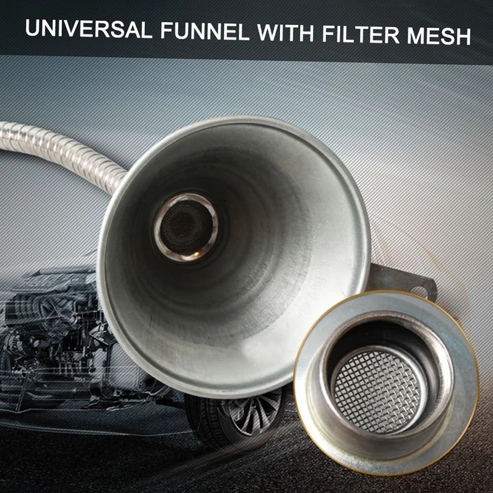 Metal Funnel Flexible 37cm/63cm for Car and Motorcycle Emergency Refueling Metal Funnel Flexible for Emergency Refueling