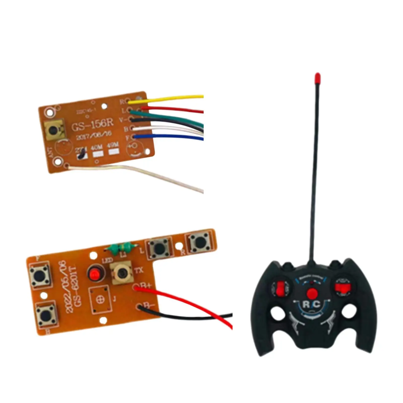 Circuit PCB Transmitter and Receiver Board Radio System 4CH 27MHz with RC for Ship Crawler Boats Tank DIY Accessory