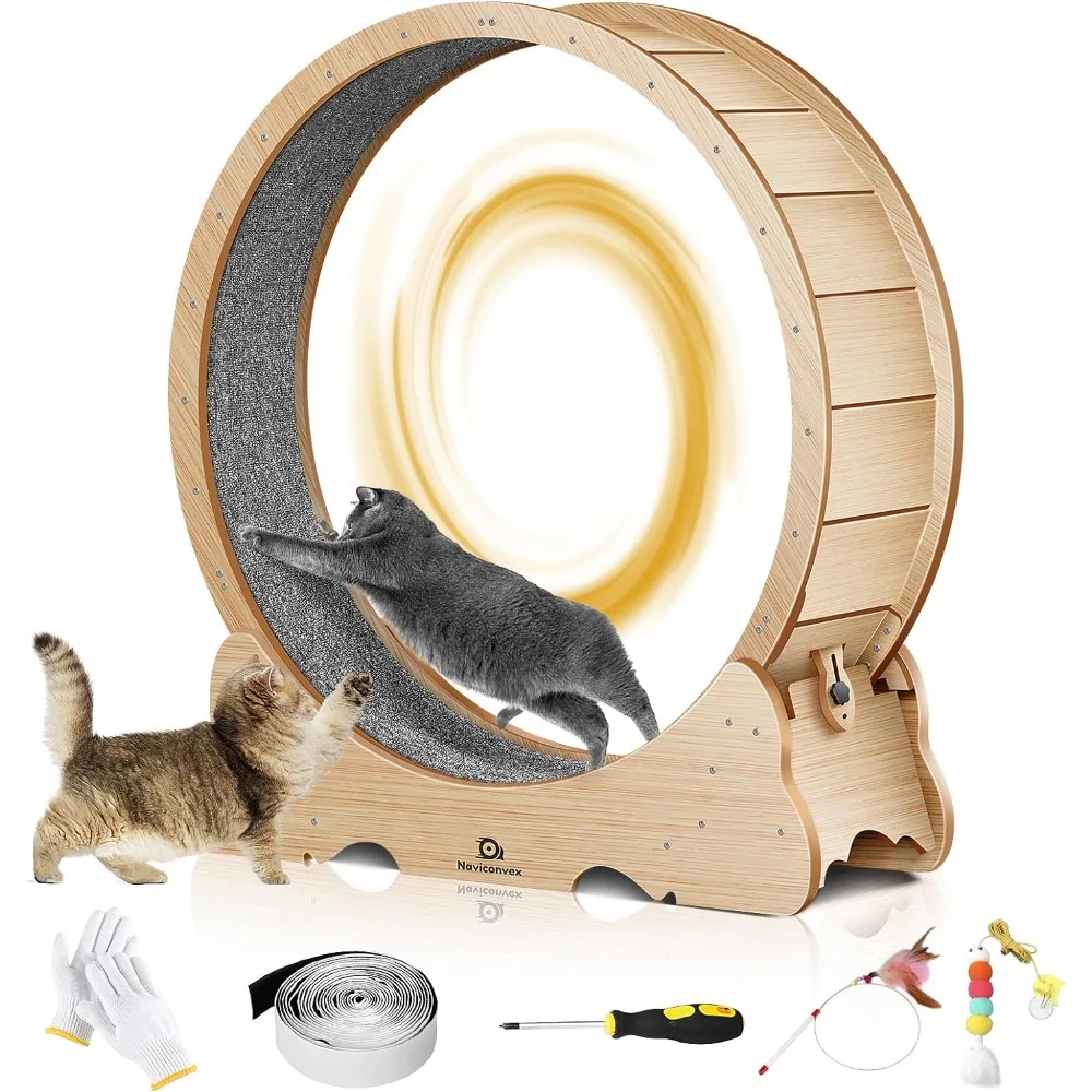 

2024 New Cat Wheel, 45 Inch Large XL Cat Treadmill, with Carpeted Runway