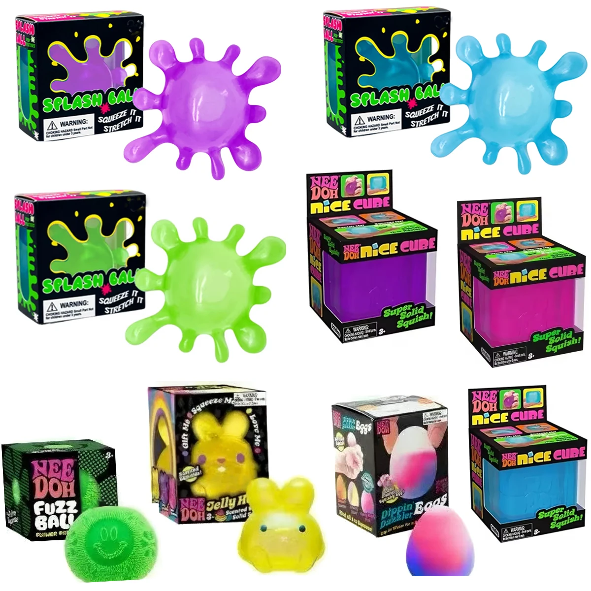 Splash Shaped Squeeze Ball Cute Mini Slow Rebound Non-sticky Portable Healing Stress Relief Fidget Toy Gift Children Adults