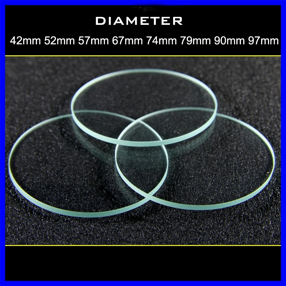 1pc Flat Glass Lens for Flashlight Torch, 40/41/42/47/50/52/58/60mm Diameter, 1.8mm Thick Replacement Cover