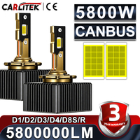 Carlitek 2PCS 5800W D1S D3S Headlights D2S D2R D4S D4R D5S D8S LED Canbus 30PCS CSP Auto LED Lamp Car Lights 6000K 12V Plug&Play