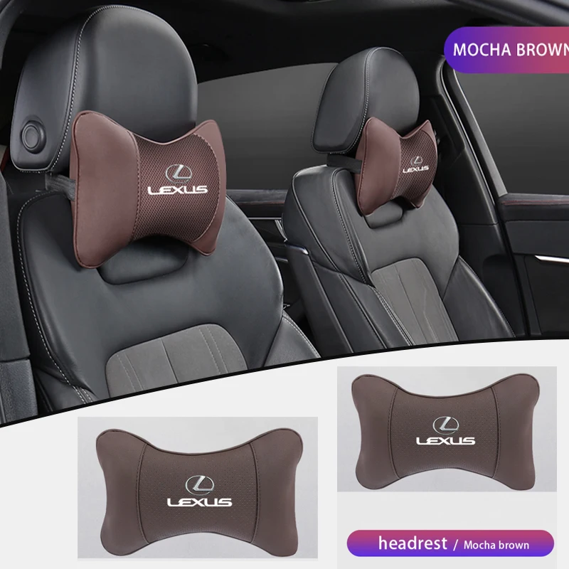 Car Headrest Leather Neck Pillow Auto Interior For Lexus RX330 IS250 Ct200h ES300h RX350 IS300h NX300h RX400h ES350 Head Support