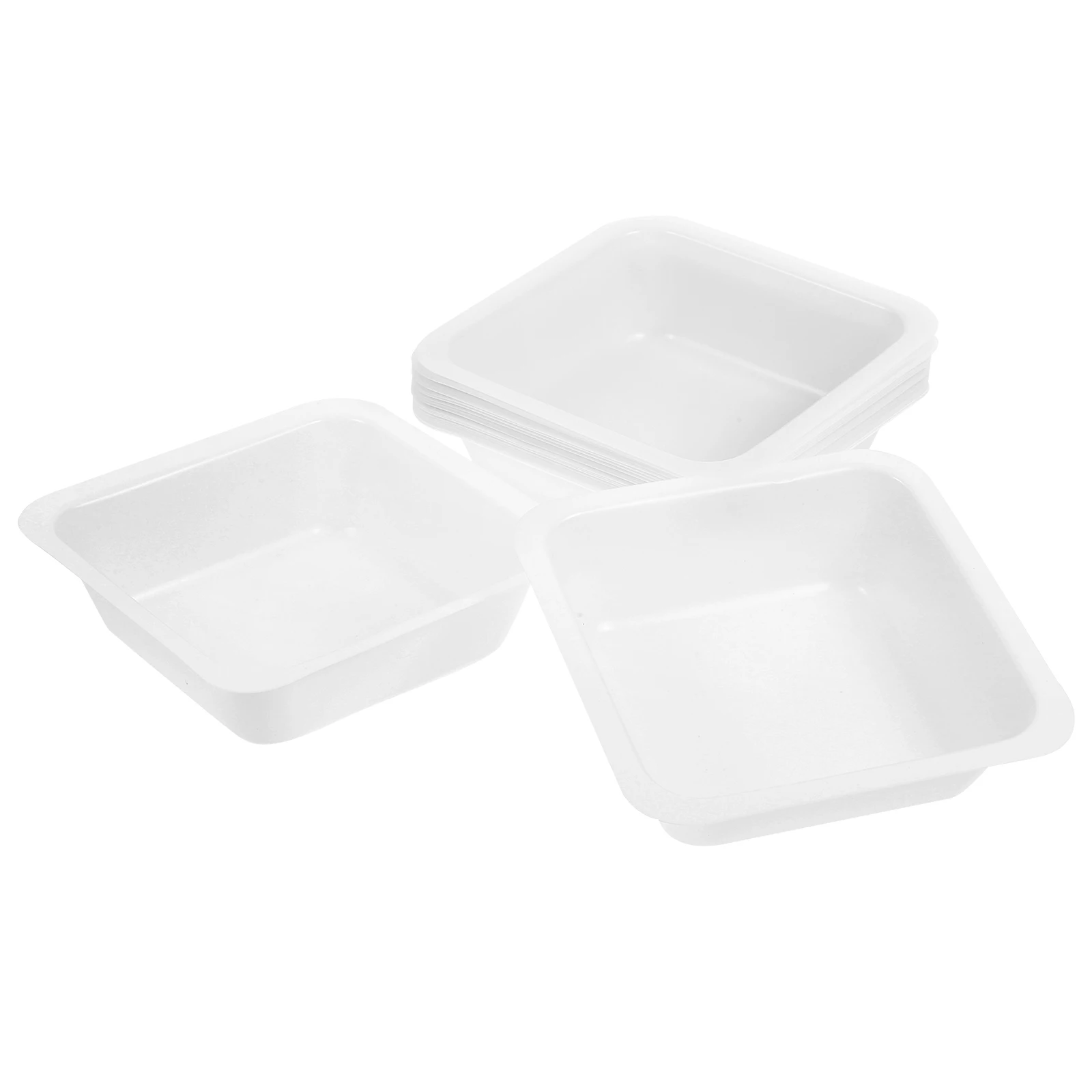 20 Pcs Weighing Dish Lab Small Plastic Tray Boats Disposable Working Pan White Bowl