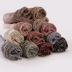Gold Ball Bubble Chiffon Hijab Ramadan Solid Scarves Necklace Chain Shawls Women Sunscreen Headscarf Outdoor Windproof Head Wrap