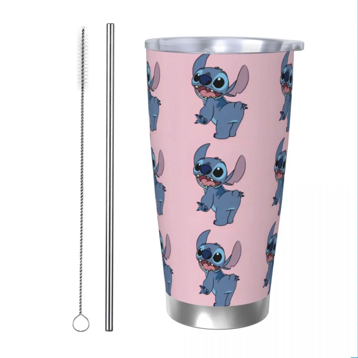 Funny & Stitch Insulated Tumbler with Straws Cute Koala Stainless Steel Thermal Mug Outdoor Travel Thermos Bottle Cup, 20oz