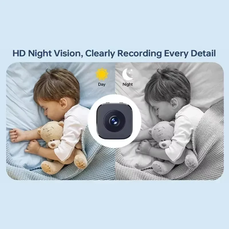 Lenovo 8K HD WiFi Security Mini Camera Full Surveillance Two-way Audio Motion Detection Infrared Night Vision Home Pet Monitor