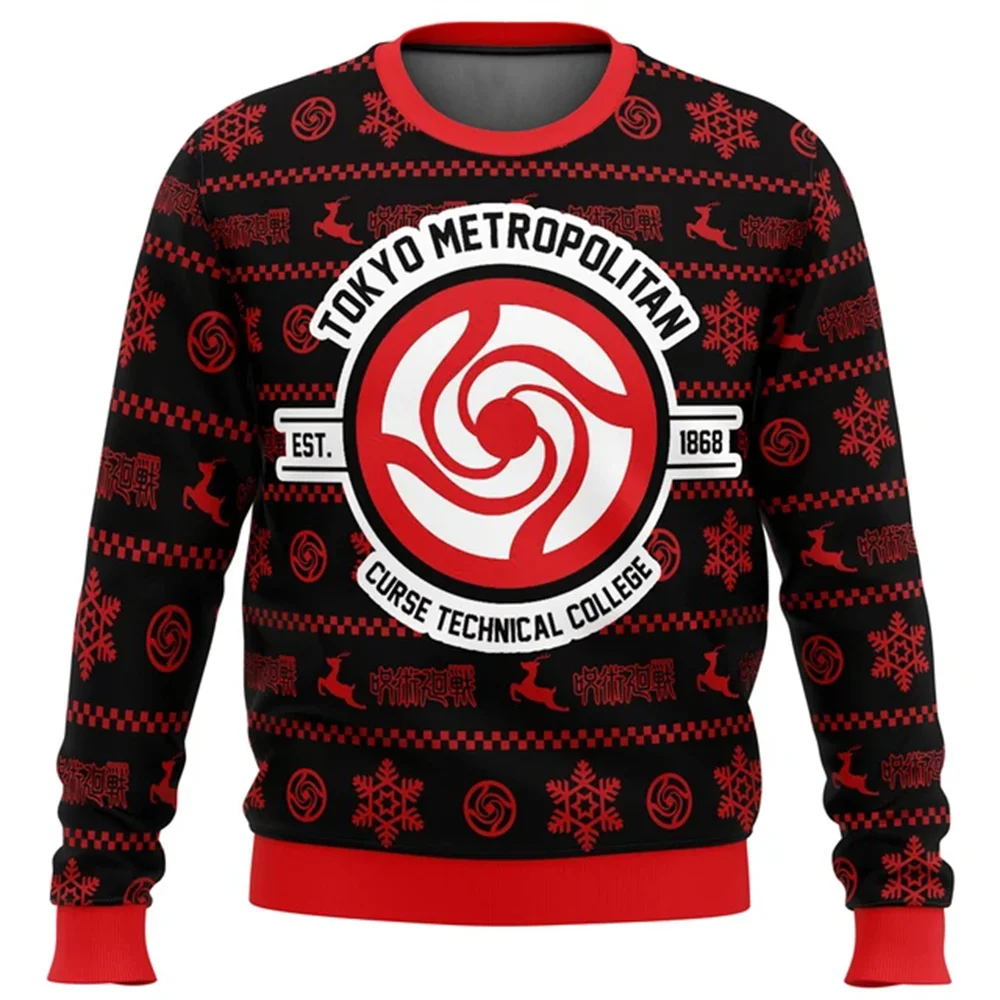 Sukuna Christmas Jujutsu Kaisen Ugly Christmas Sweater Gift Santa Claus Pullover Men 3D Sweatshirt And Top Autumn And Winter