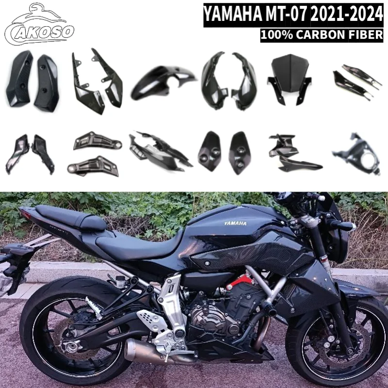 

For YAMAHA MT-07 2021-2024 Fairing Kits Carbon Fiber Panels Winglet Fender Exhaust Tank Cover Motorcycles Accessories Modified