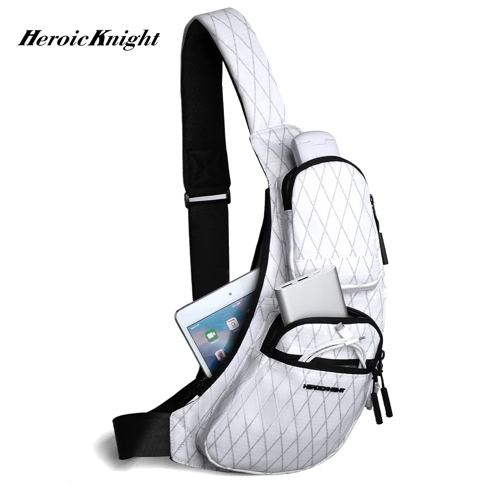 Heroic Knight Fashionable Business Shoulder Bag Men Lightweight Slim Crossbody Bag X-Pac Waterproof Scratch-Resistant Chest Bag