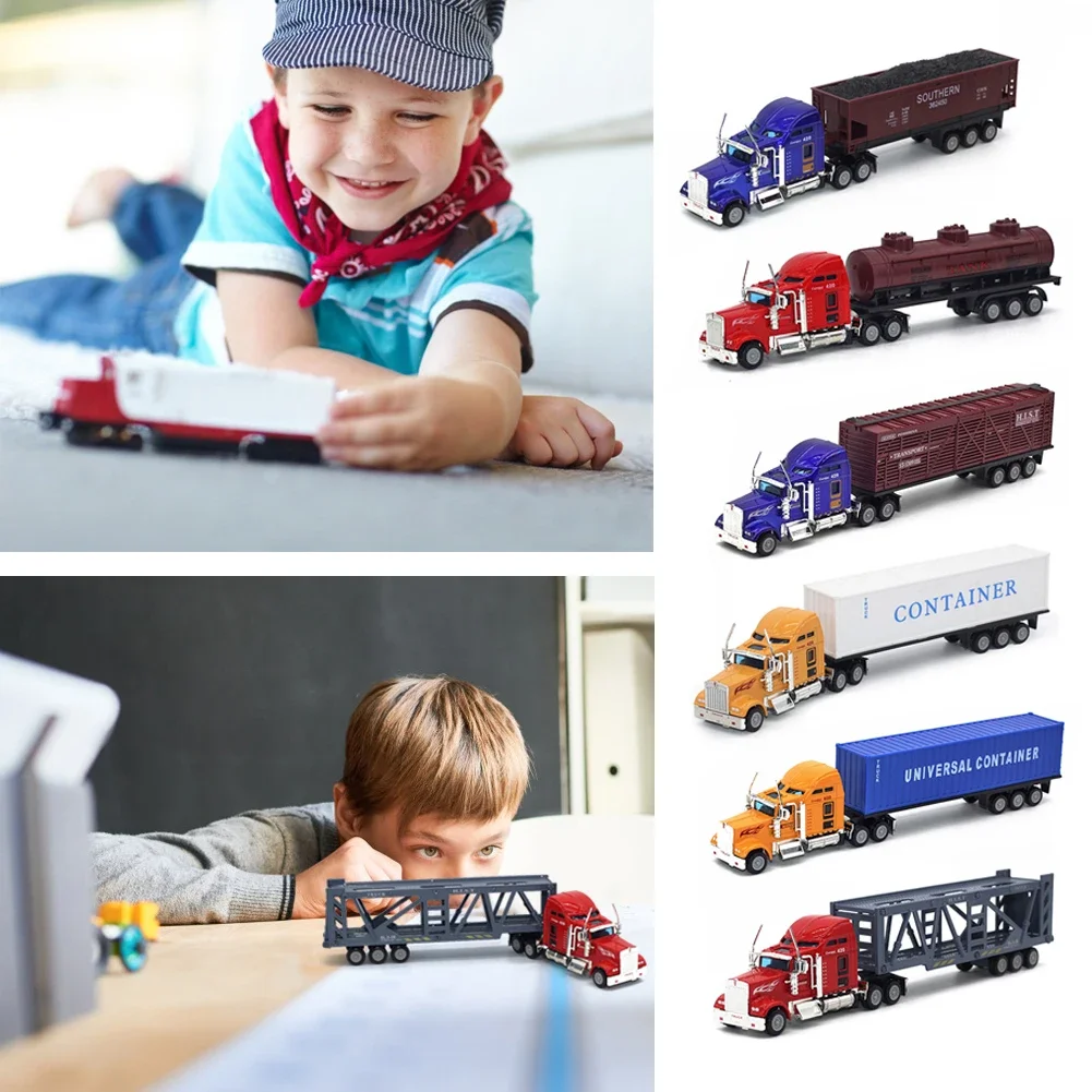 Mini Diecast Simulation Alloy Car Carrier Truck Model Boy Christmas Toys Miniature Vehicles Carrier Truck For Kids