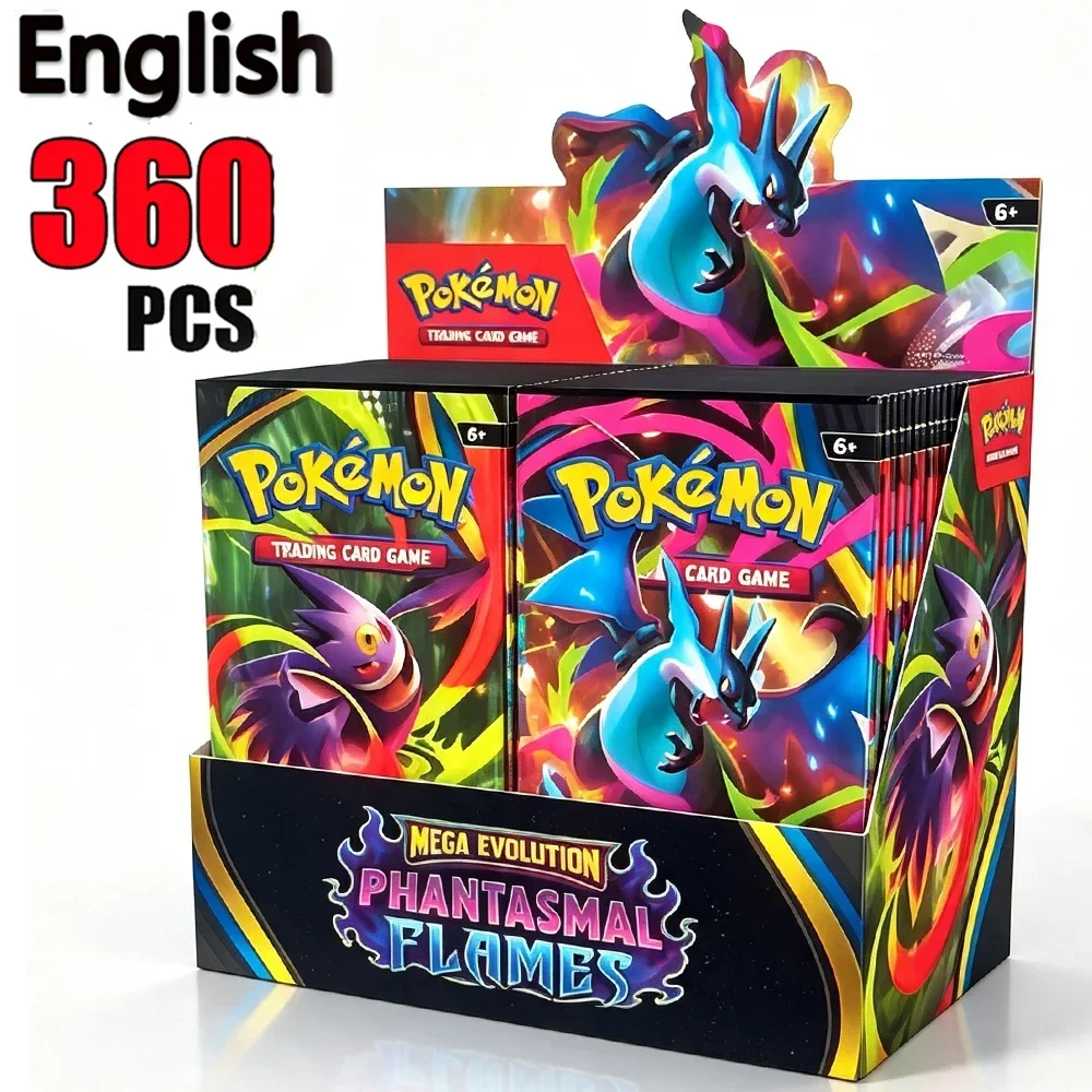 360 Pcs/Set Pokémon Card Mega Evolution Pitch Black ASCEND HEROES Phantasmal FLAMES 151 English Booster Battle Transaction