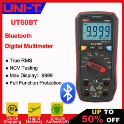 UNI-T 디지털 스마트 멀티미터, UT60BT 블루투스 멀티미터, True RMS 1000V AC DC 전압 테스터, 전류계 주파수 계량기