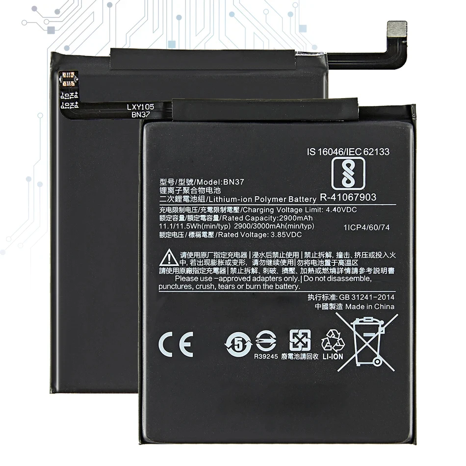 Batteria BN37 3000Mah Xiaomi Redmi 6 6A per Redmi6 Batteria sostitutiva per telefono di alta qualità