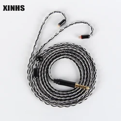 XINHS 8 core 5N single crystal copper silver plated wire headphone upgrade cable