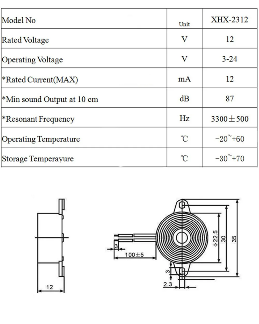 Car 95DB Alarm High-decibel DC 3-24V 12V Electronic Buzzer Beep Alarm Intermittent Continuous Beep For Arduino Car Van SFM-27