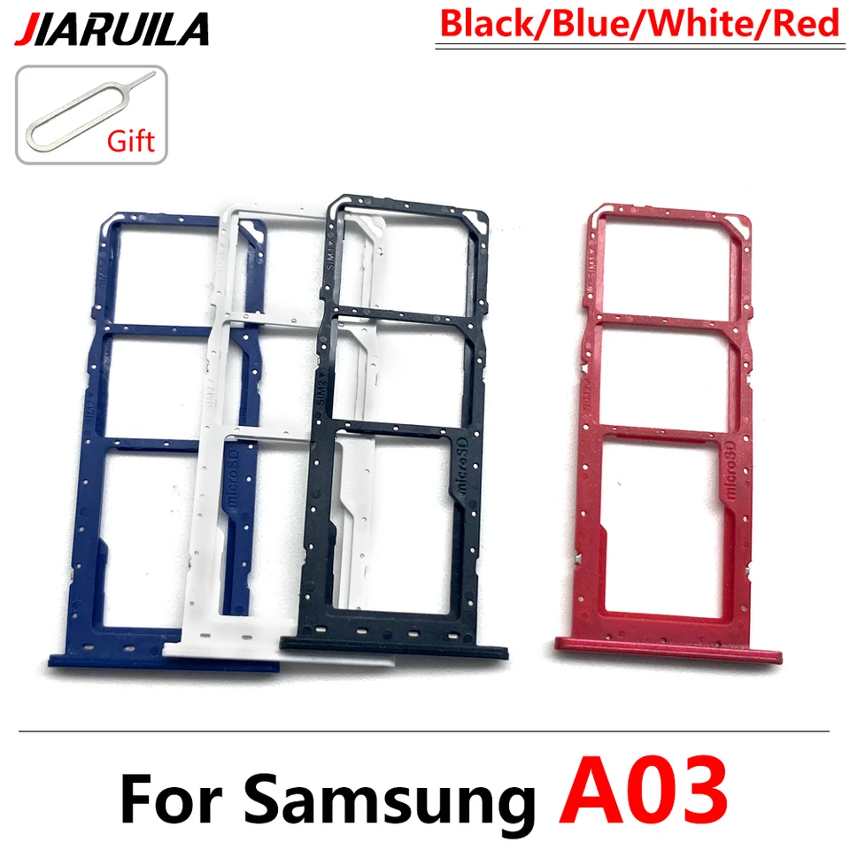 Bandeja de tarjeta SIM probada, soporte, ranura, cajón, adaptador, accesorios de reparación + pin para Samsung A02S A03S A03 Core 4