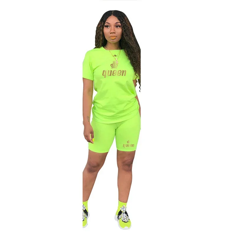 T-Shirts Woman Clothing Shorts Two Piece Set for Women Short Sleeve Hot Sales Summer Tracksuit O-Neck Casual Daily Matching Sets