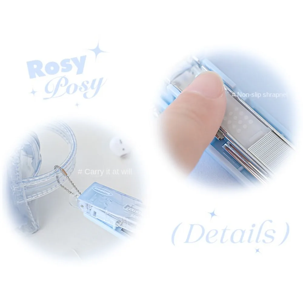 Bookbinding Tool Transparent Mini Stapler Clamp Stapler Lightweight Gradient Stapler Creative Portable Mini Stapler Simplicity